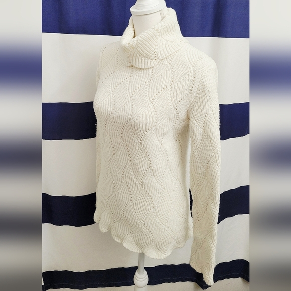 Sundance Women's White Cowl Neck Textured Sweater | Size Medium - Picture 3 of 6